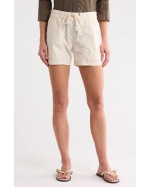 James Perse Stretch Cotton Poplin Drawstring Shorts - Natural