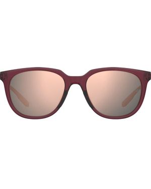 Under Armour Circuit 54Mm Gradient Polarized Rectangular Sunglasses - Pink