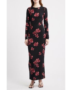 Reformation Tommie Long Sleeve Jersey Dress - Black