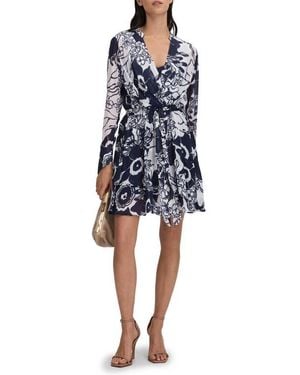 【海外限定】REISSワンピース☆Neva Floral Print Mini Dress Reiss Printed Side Tie Mini Dress in Navy/Blue | REISS