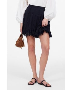 Madewell Cotton Voile Eyelet Miniskirt - Black