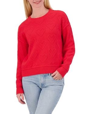 Lucky Brand Heart Stitch Sweater - Pink