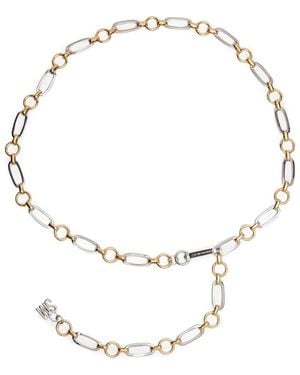 Steve Madden Mixed Metal Oval Circle Chain Belt - Metallic