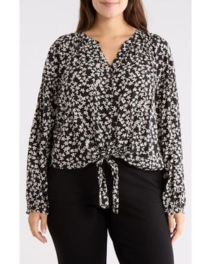 Sanctuary Tie Front Top - Black