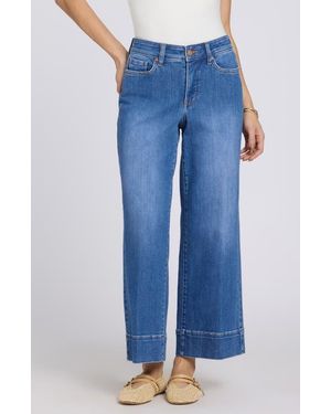 NYDJ Teresa Wide Hem Ankle Wide Leg Jeans - Blue