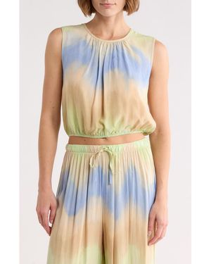 FRNCH Clarissa Sleeveless Bubble Hem Top - Blue