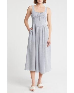 Blu Pepper Sleeveless Midi Dress - Blue