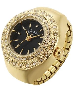 Jessica Simpson Miligrain Crystal Ring Watch, 22Mm - Metallic
