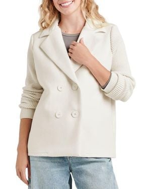 Splendid Singrid Double Breasted Wool Blend Jacket - White