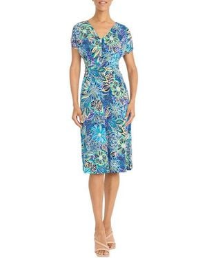 Maggy London Pleated Bodice Midi Dress - Blue