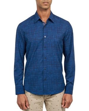 Con.struct Stretch Performance Chambray Button-Down Shirt - Blue