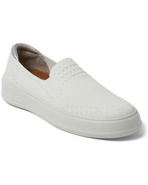 Dearfoams Knit Slip-On Sneakers with Stretch Goring - White