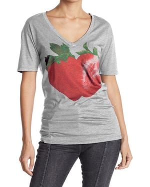 Go Couture Deep V-Neck Boyfriend Tee - Black