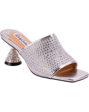 Lady Couture Rhinestone Slide Sandal - White