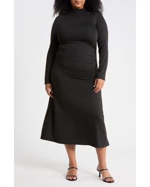 AREA STARS Cleo Ruched Jersey Dress - Black