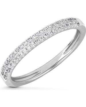 Bony Levy 18K Pavé Diamond Stackable Band Ring - Metallic