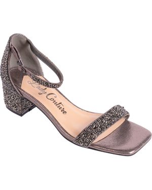 Lady Couture Dazzle Crystal Embellished Block Heel Sandal - Pink