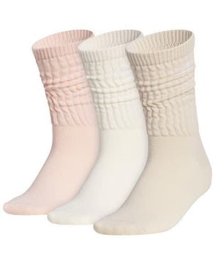 adidas Scrunch Athletic 3-Pack Crew Socks - White