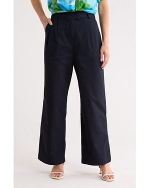 FRNCH Albane Woven Wide Leg Pants - Blue