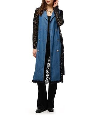 Saachi Lace Trim Topper - Blue