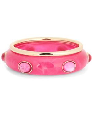 Leith 2-Pack Resin & Metal Bangle Bracelets - Pink