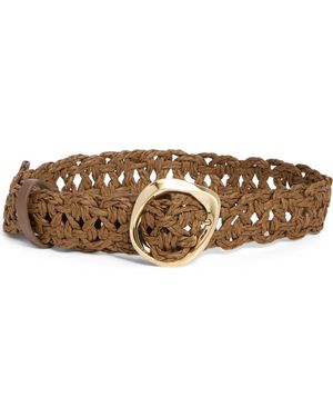 Vince Camuto Wide Woven Straw Belt - Brown