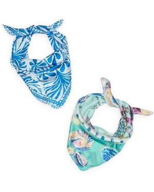 Vince Camuto Assorted 2-Pack Square Scarves - Blue