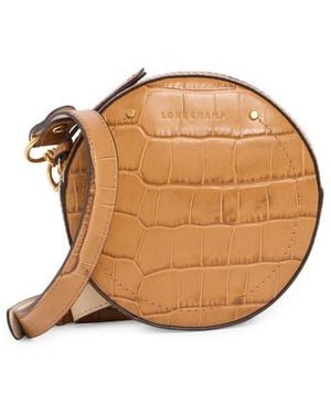 Longchamp Cavalcade Croc-Embossed Round Belt Bag - Brown