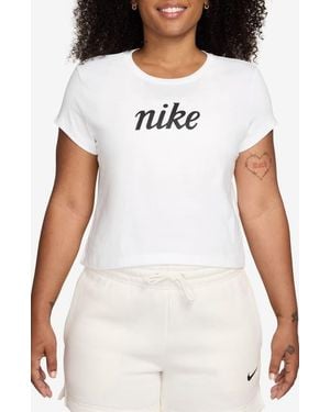 Nike Sportswear Club Cotton Graphic T-Shirt - White
