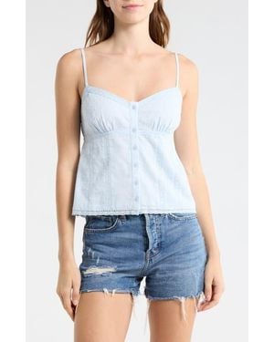 Abound Button Front Baby Doll Tank Top - Blue