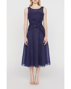 JS Collections Meredith Floral Embroidery A-Line Dress in Blue | Lyst JS Collections Meredith Floral Embroidery A-Line Dress in Blue | Lyst