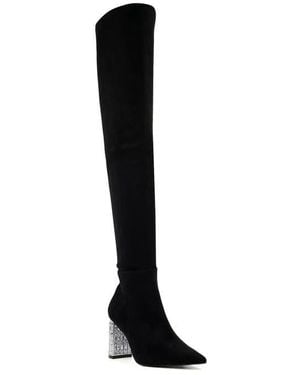 Dune Superstar Over The Knee Boot - Black