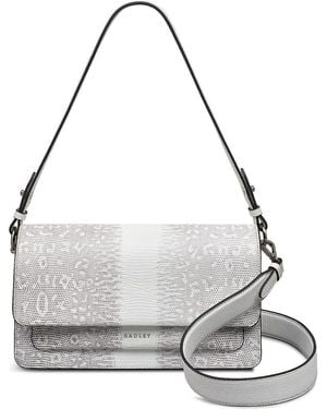Radley Medium Lizard Embossed Leather Shoulder Bag - Gray