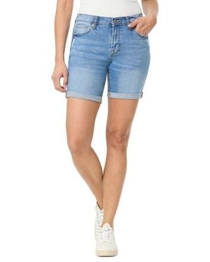 Kensie 7" Double Roll Cuff Shorts - Blue