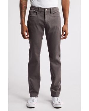 FRAME L'Homme Slim Fit Five-Pocket Twill Pants - Gray