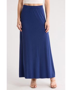 Go Couture Slit Maxi Skirt - Blue