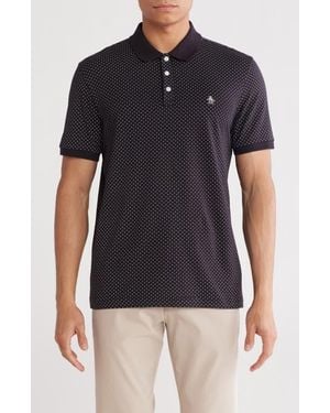 Original Penguin Ditsy Diamond Cotton Jersey Polo - Black