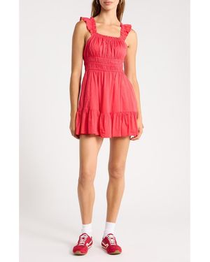 Abound Ruffle Strap Tiered Cotton Minidress