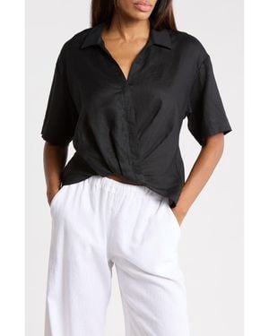 Theory Twist High-Low Top - Black