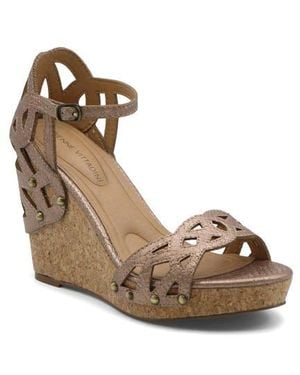 Adrienne Vittadini Carolina Wedge Sandal - Brown