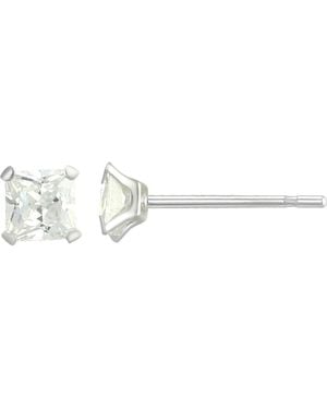CANDELA JEWELRY 10K Square Cut Cz Stud Earrings - Metallic