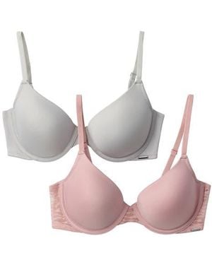 Halston Animal Mesh 2-Pack T-Shirt Bras - Pink