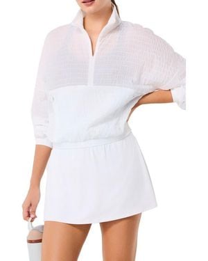 Spanx Active Run Water Resistant Half-Zip Jacket - White