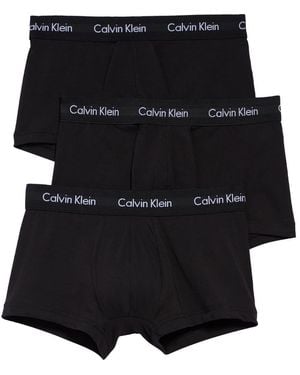 Calvin Klein 3-Pack Stretch Cotton Trunks - Black