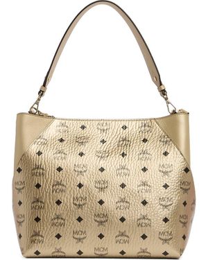 MCM Aren Metallic Coated Canvas Hobo Bag