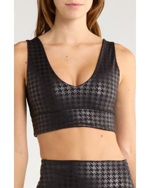 X By Gottex Rib Insert Activewear Bra - Black