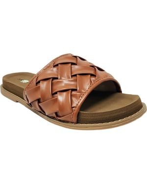 GAAHUU Woven Slide Sandal - Brown