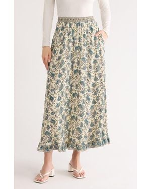 Max Studio Floral Pull-On Maxi Skirt - Multicolor