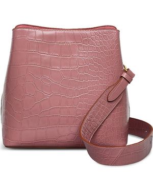 Radley Medium Duke's Place Croc-Embossed Leather Crossbody Bag - Purple