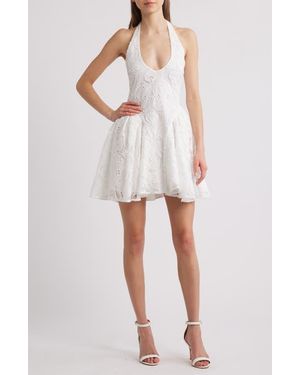 DELFI Collective Hera Eyelet Halter Minidress - White